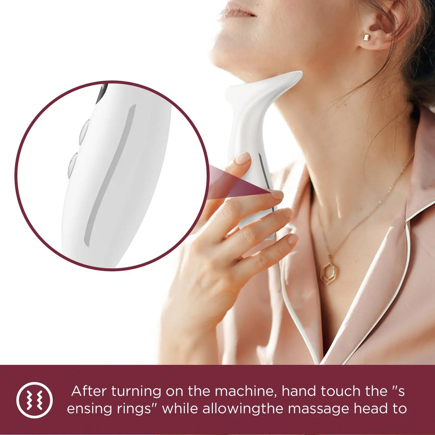 Neck Beauty Device with Gel Multi Color Massage Tightening Portable Ergonomic Face and Neck Beauty Massager Neck Beauty Massager