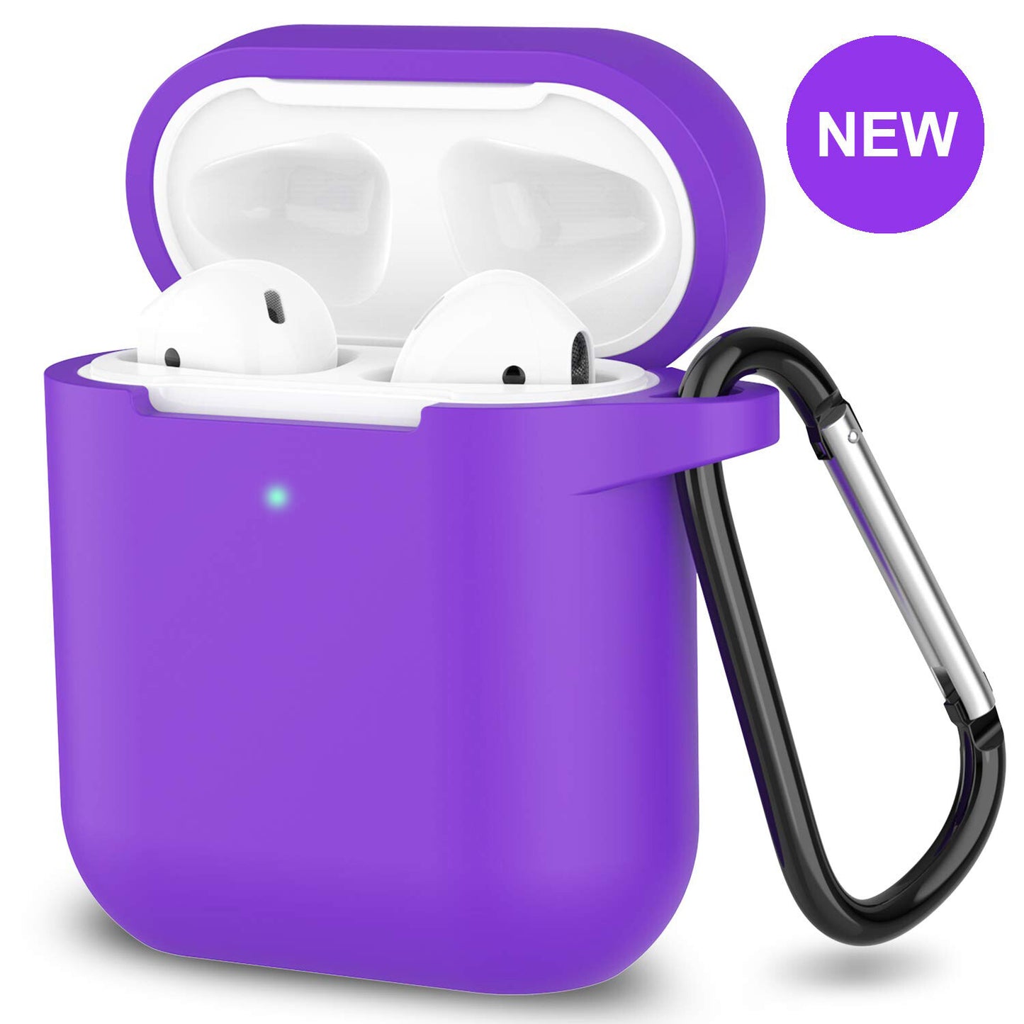 For Apple Airpods Case 1/2 Silicone Protector Shockproof Full Cover + Keychain