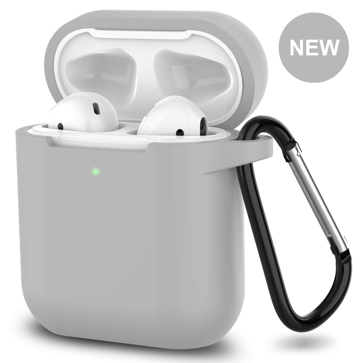 For Apple Airpods Case 1/2 Silicone Protector Shockproof Full Cover + Keychain