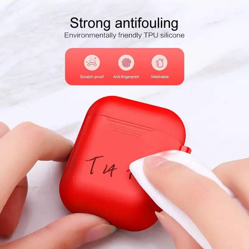 For Apple Airpods Case 1/2 Silicone Protector Shockproof Full Cover + Keychain