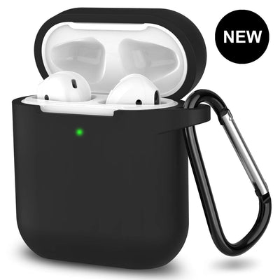 For Apple Airpods Case 1/2 Silicone Protector Shockproof Full Cover + Keychain
