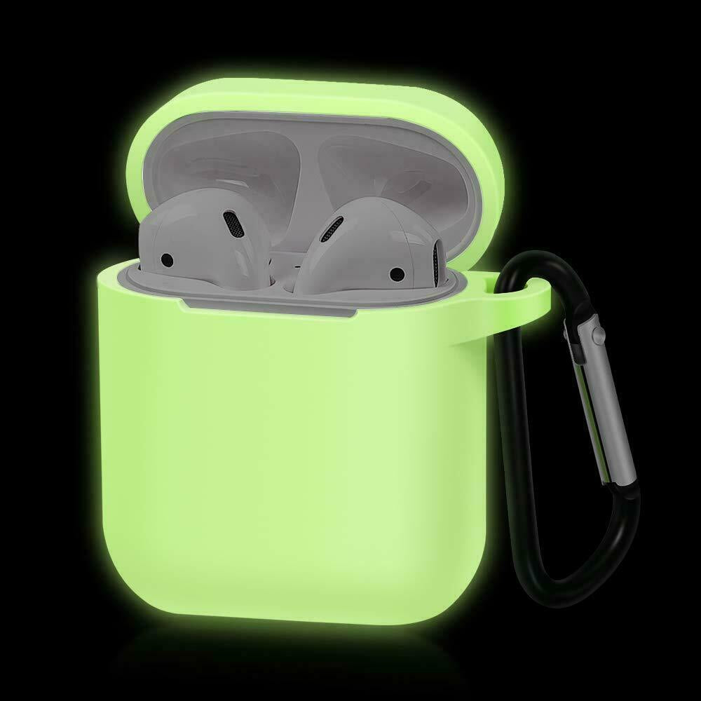 For Apple Airpods Case 1/2 Silicone Protector Shockproof Full Cover + Keychain