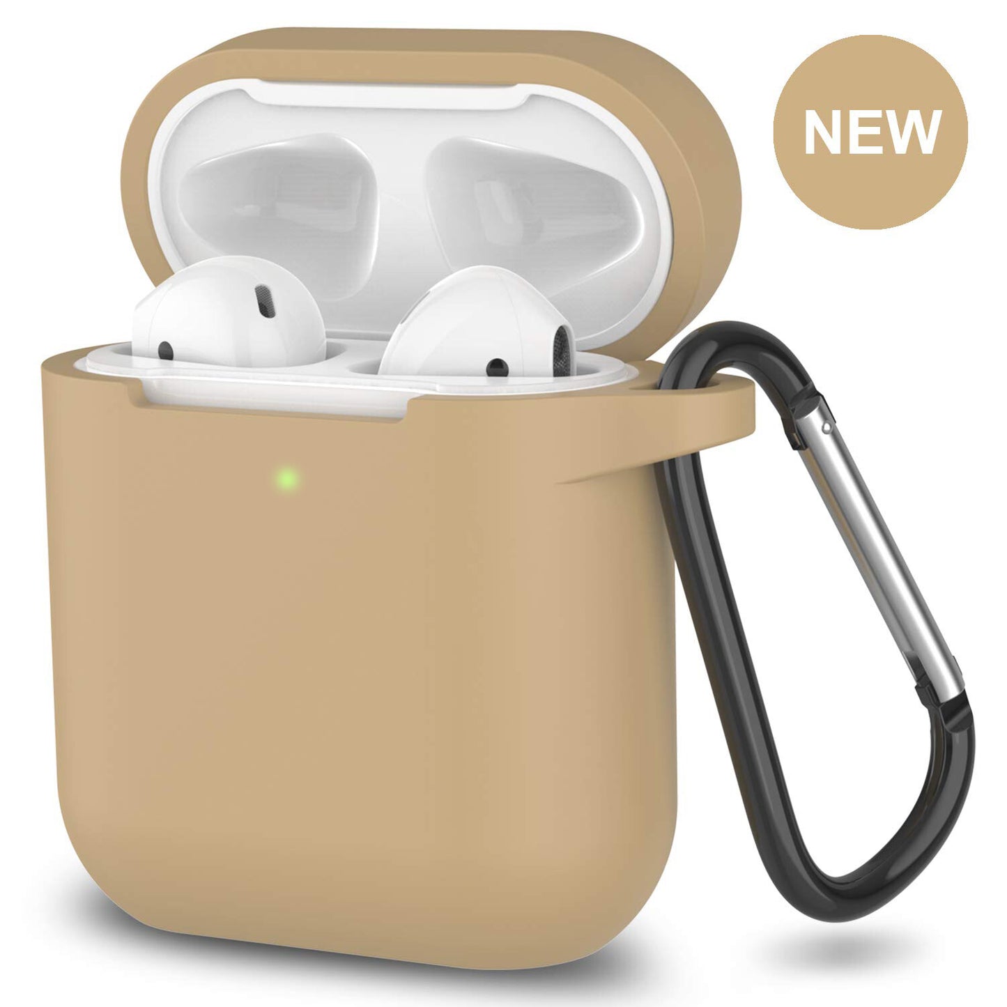 For Apple Airpods Case 1/2 Silicone Protector Shockproof Full Cover + Keychain