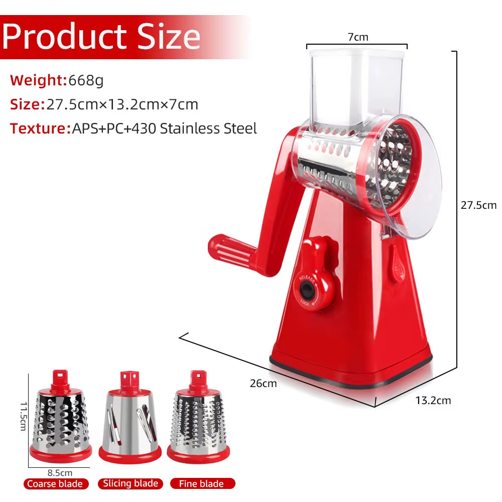 Portable Manual Vegetable Cutter Slicer Multifunctional round Rotate Mandoline Slicer Potato Cheese Kitchen Gadgets