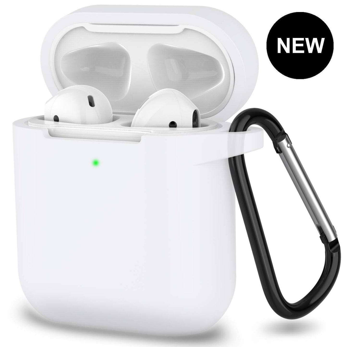 For Apple Airpods Case 1/2 Silicone Protector Shockproof Full Cover + Keychain