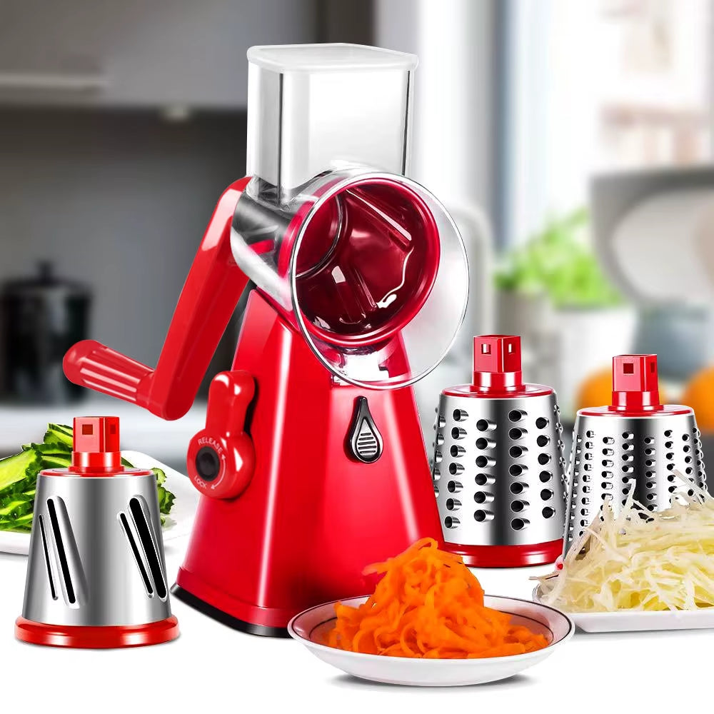 Portable Manual Vegetable Cutter Slicer Multifunctional round Rotate Mandoline Slicer Potato Cheese Kitchen Gadgets