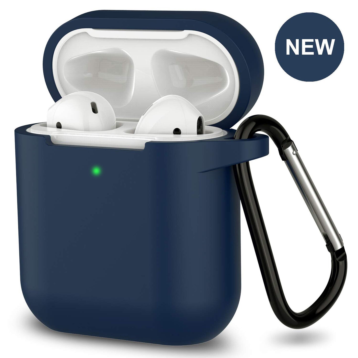 For Apple Airpods Case 1/2 Silicone Protector Shockproof Full Cover + Keychain