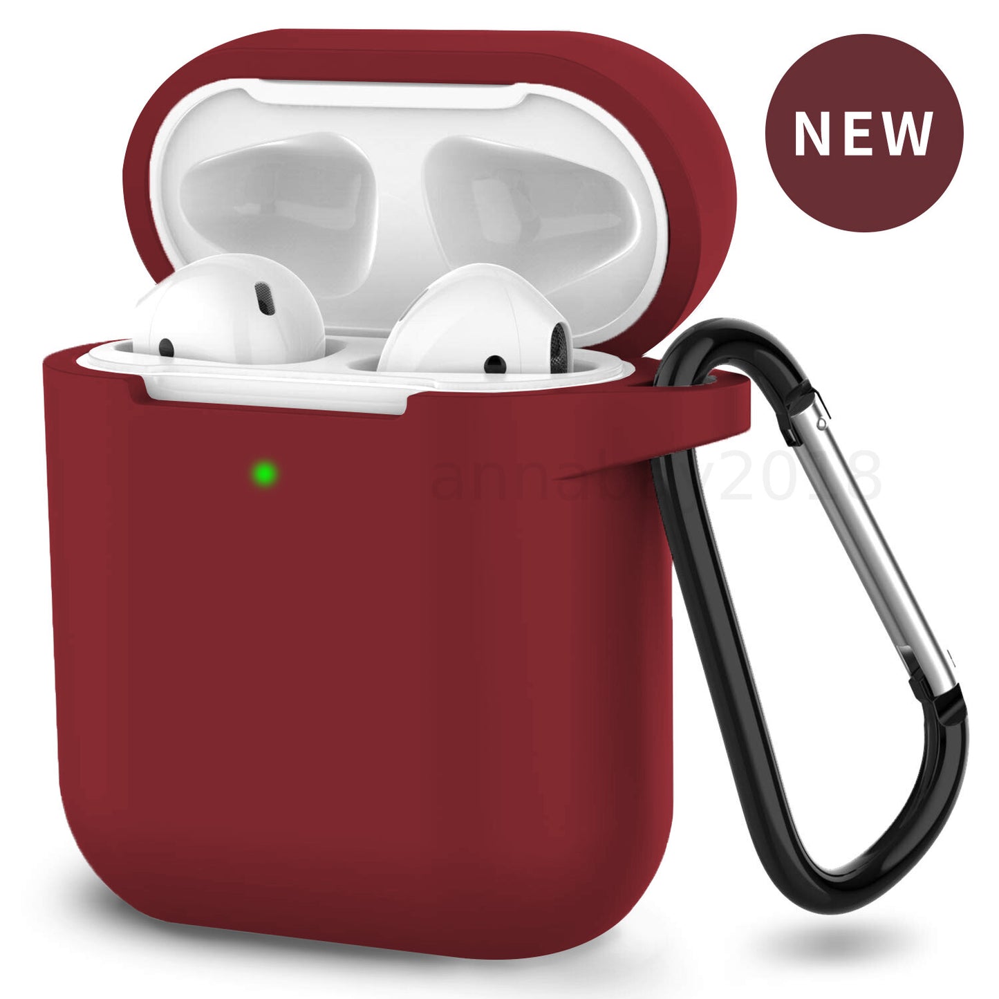 For Apple Airpods Case 1/2 Silicone Protector Shockproof Full Cover + Keychain