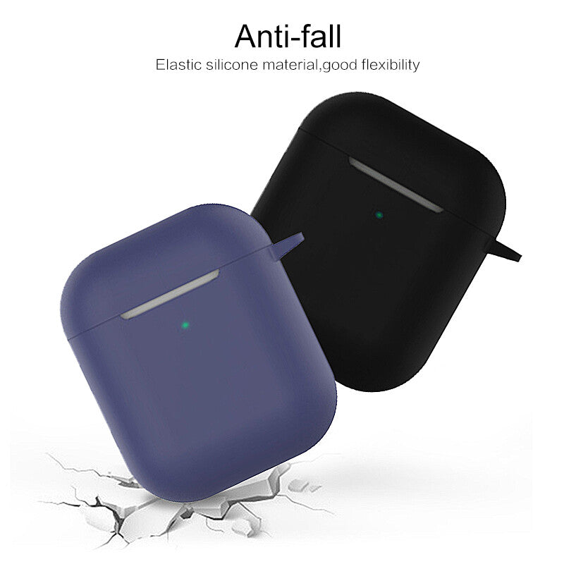 For Apple Airpods Case 1/2 Silicone Protector Shockproof Full Cover + Keychain