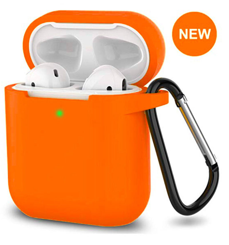 For Apple Airpods Case 1/2 Silicone Protector Shockproof Full Cover + Keychain