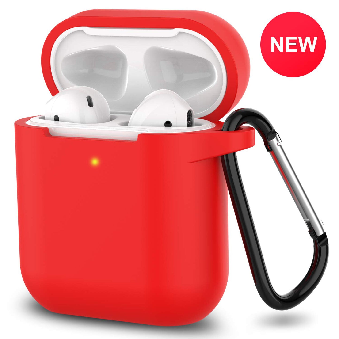 For Apple Airpods Case 1/2 Silicone Protector Shockproof Full Cover + Keychain