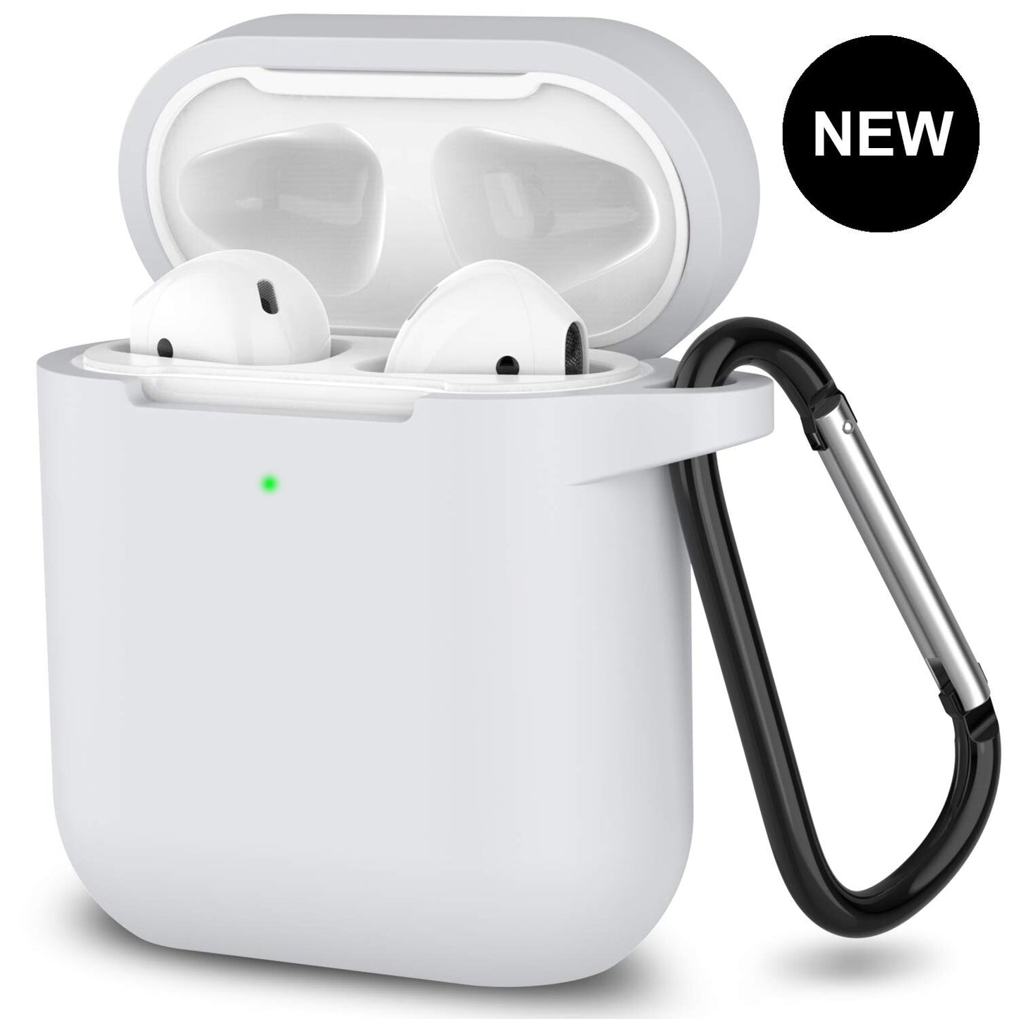For Apple Airpods Case 1/2 Silicone Protector Shockproof Full Cover + Keychain