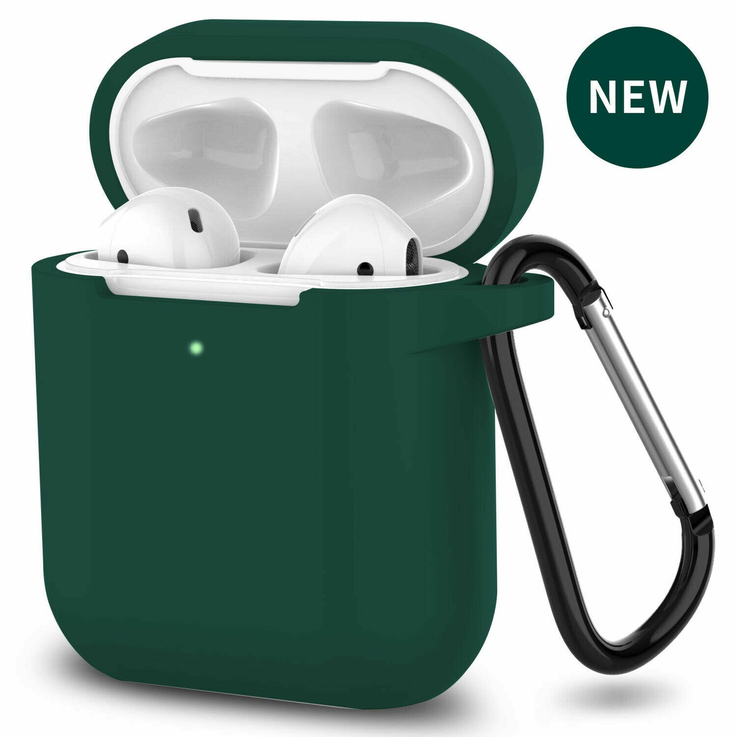 For Apple Airpods Case 1/2 Silicone Protector Shockproof Full Cover + Keychain