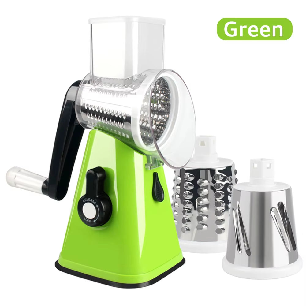Portable Manual Vegetable Cutter Slicer Multifunctional round Rotate Mandoline Slicer Potato Cheese Kitchen Gadgets